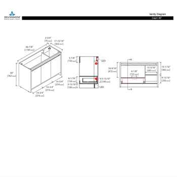 Cruze 48 inch Classic Oak LED Wall Vanity