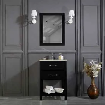 Edison 24" Black Bathroom Cabinet