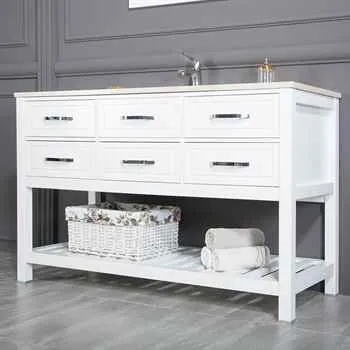 Edison 56" White Bathroom Cabinet