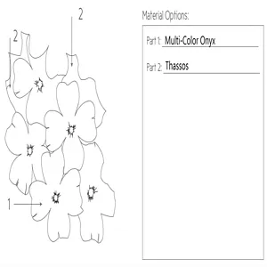 Elegant Bouquet Custom Water Jet Mosaic Design