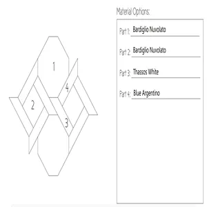 Elegant Paris Custom Water Jet Mosaic Design