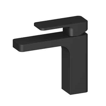Elegant Single Handle Lavatory Faucet  for Modern Bathrooms Single Faucet Matte Black Chrome Single Hole Faucet 1-3/4″ W x 5″ D x 6-1/4″ H