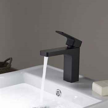Elegant Single Handle Lavatory Faucet  for Modern Bathrooms Single Faucet Matte Black Chrome Single Hole Faucet 1-3/4″ W x 5″ D x 6-1/4″ H