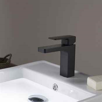 Elegant Single Handle Lavatory Faucet  for Modern Bathrooms Single Faucet Matte Black Chrome Single Hole Faucet 1-3/4″ W x 5″ D x 6-1/4″ H