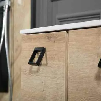 Elizabeth 39.5 inch Oak Color Bathroom Vanity Metal Legs