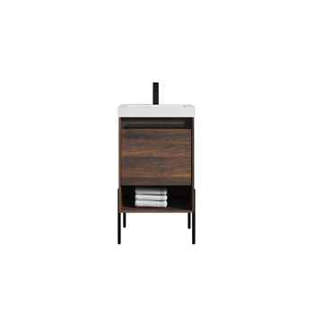 Fanta 20 inch Walnut Bathroom Vanities Drawer shelves