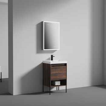 Fanta 20 inch Walnut Bathroom Vanities Drawer shelves