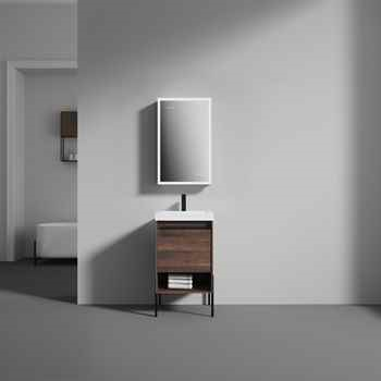 Fanta 20 inch Walnut Bathroom Vanities Drawer shelves