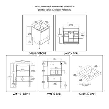 Fanta 20 inch Walnut Bathroom Vanities Drawer shelves