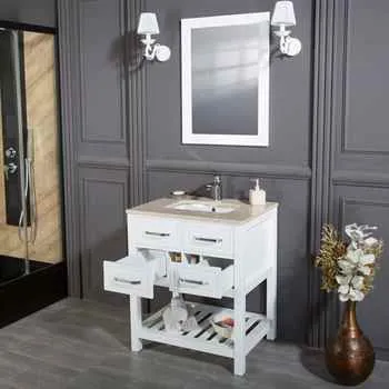 Edison 30" White Bathroom Cabinet