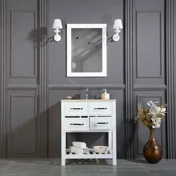 Edison 30" White Bathroom Cabinet