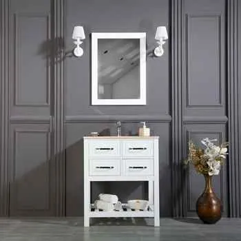 Edison 30" White Bathroom Cabinet