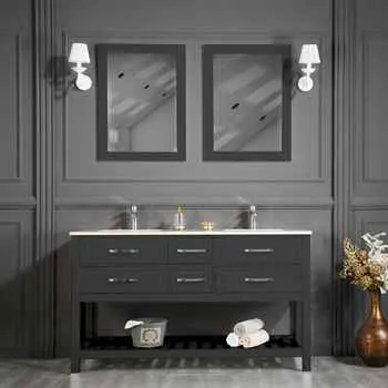Edison 60" Anthracite Double Sink Bathroom Cabinet