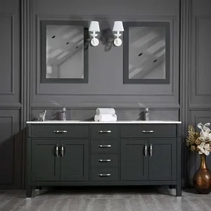 Edison 72" Anthracite Double Sink Bathroom Cabinet