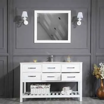 Edison 56" White Bathroom Cabinet