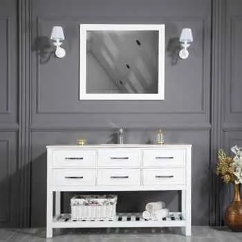 Edison 56" White Bathroom Cabinet