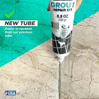 Grey 8.8 oz (2 Pack) PentaUSA Premixed Grout Repair Set with Scraper, Ready To Use