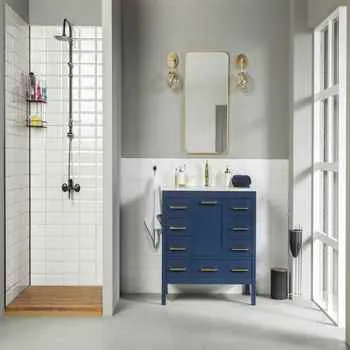 Grove 42 inch Navy Blue Bathroom Vanities For Sale 1 Doors, 9 Drawers 
