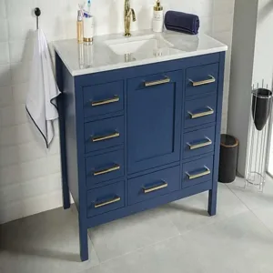 Grove 42 inch Navy Blue Bathroom Vanities For Sale 1 Doors, 9 Drawers 