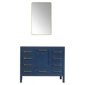 Grove 42 inch Navy Blue Bathroom Vanities For Sale 1 Doors, 9 Drawers 