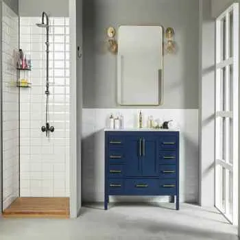 Grove 48" Navy Blue Bathroom Vanity Multiple Drawer