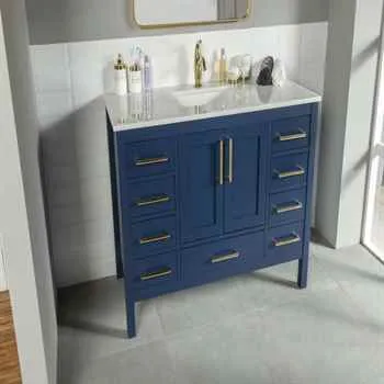 Aria 32'' Oak Vanity - Bathroom Cabinet & Mirror - VanitySale