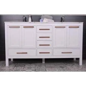 Grove 60" White Bathroom Vanity  