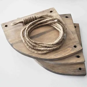 Handmade Solid Wood Hanging Wall Shelf with Adjustable 3 Walnut Shelves