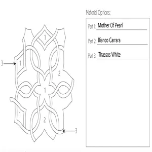 Harmony Make Sizes Custom Water Jet Mosaic Design -  Choose Marble Part - Learn Prices