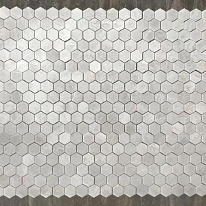 IceBerg Hexagon 2" Polished Mosaic Marble 10.75"x12" (2" Chip Size)