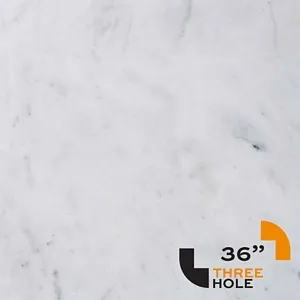 Carrara 36 inch Bathroom Vanity Top Marble for Undermount Sink 3 Hole For Faucet