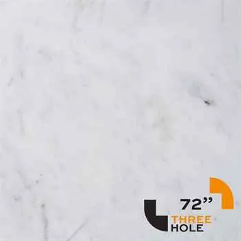 Imperial Carrara Bathroom Vanity Counter Top Marble 72" Undermount Double Sink 3 Hole For Faucet Thickness 3/4"