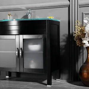 Jersey City 36" Black Bathroom Cabinet