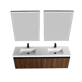Lily 72 inch Brown Walnut Strip Double Vanity