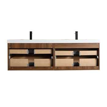 Lily 72 inch Brown Walnut Strip Double Vanity