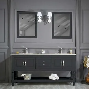 Hamilton 72" Anthracite Double Sink Bathroom Cabinet