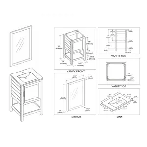 Lucca 20 Inch Bathroom Vanity Espresso