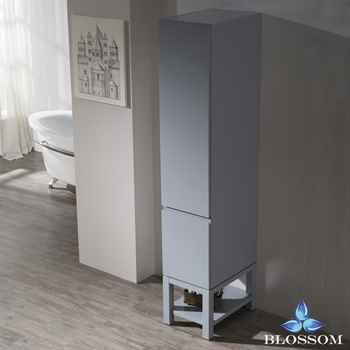 Lyon 15 Inch Wall Hung Linen Cabinet in Metal Grey - Luxury for Your Bathroom