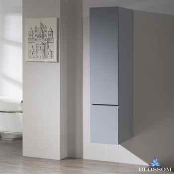 Lyon 15 Inch Wall Hung Linen Cabinet in Metal Grey - Luxury for Your Bathroom