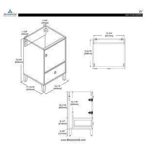 Lyon 20 Inch Bathroom Vanity Metal Grey