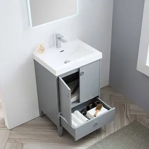 Lyon 24 Inch Bathroom Vanity Metal Grey