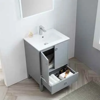 Lyon 24 Inch Bathroom Vanity Metal Grey