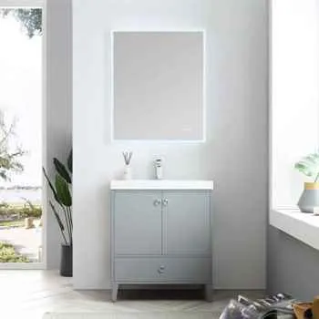 Lyon 30 Inch Bathroom Vanity Metal Grey 