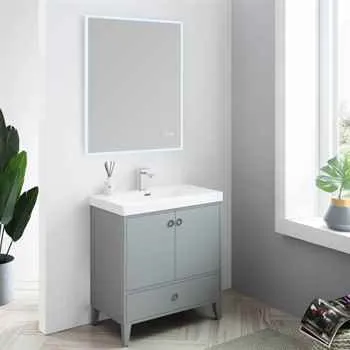 Lyon 30 Inch Bathroom Vanity Metal Grey 