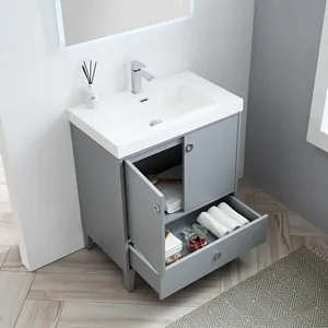 Lyon 30 Inch Bathroom Vanity Metal Grey 