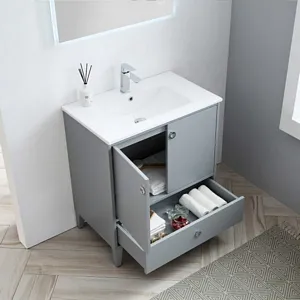 Lyon 30 Inch Bathroom Vanity Metal Grey 