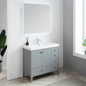 Lyon 36 Inch Bathroom Vanity Metal Grey 
