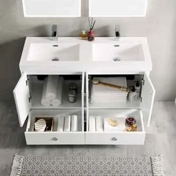 VANITY SALE Lyon 48" Bathroom Vanity Double Sinks Matte White