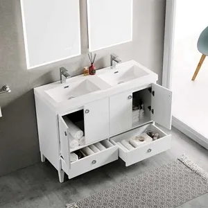 VANITY SALE Lyon 48" Bathroom Vanity Double Sinks Matte White