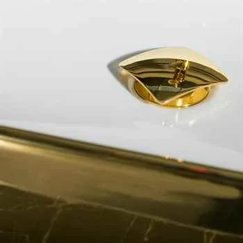 Trenton 4"h 19 1/2"w 15"d Porcelain Covered With Gold Glazed Top Sink